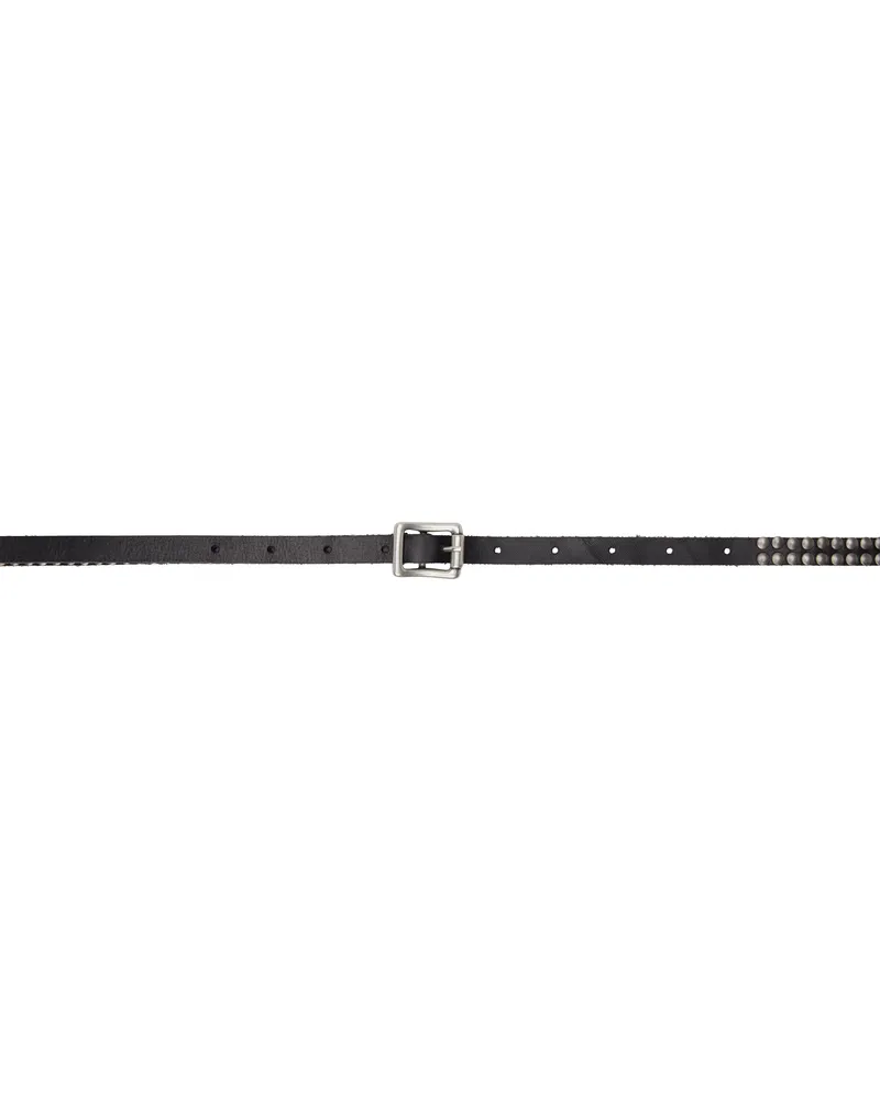 R13 Black Studded 'R13' Skinny Belt Black