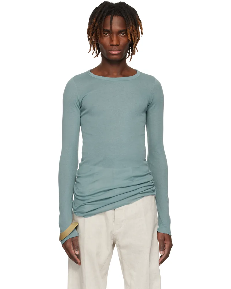 Rick Owens Blue Hollywood Rib LS T-shirt 66