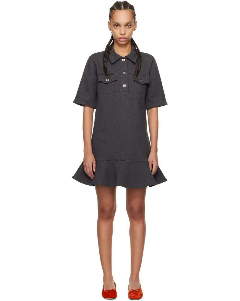 Ganni Gray Heavy Fleece Minidress 252