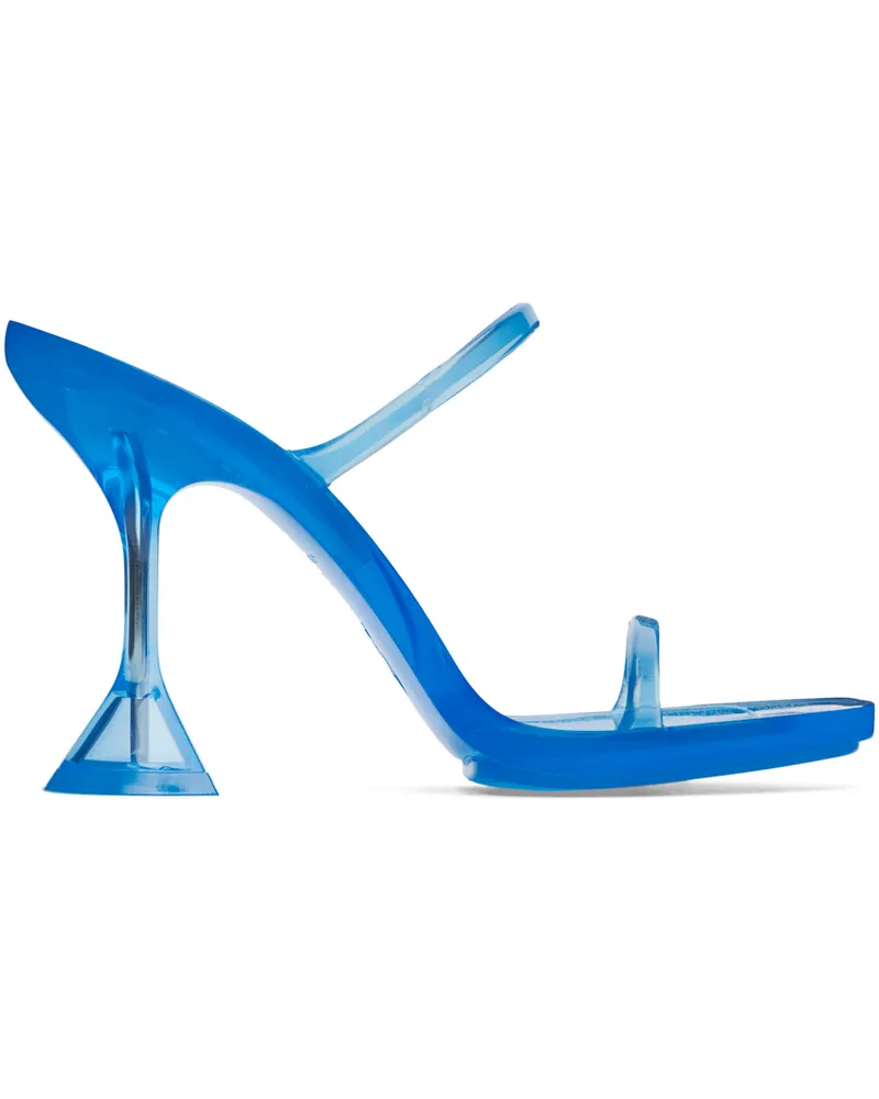 Amina Muaddi Blue Brito Slipper Heeled Sandals Azur