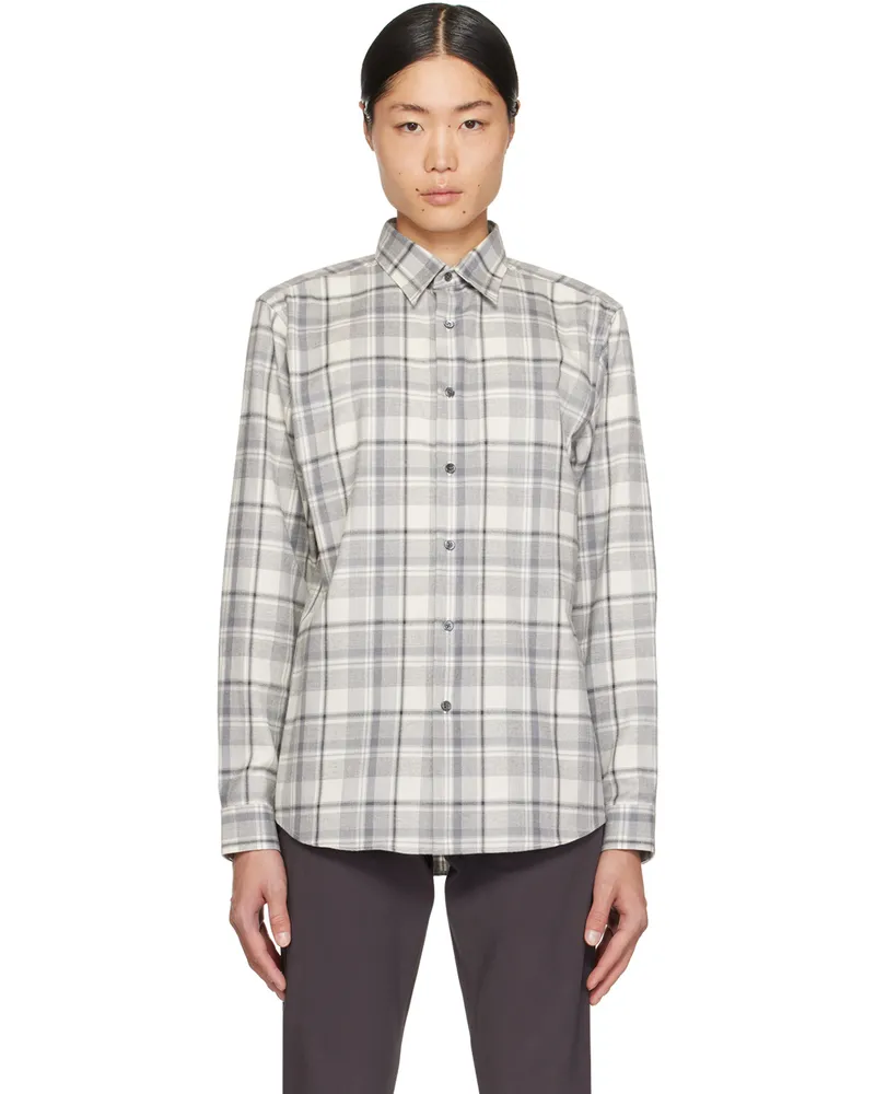 Theory Gray Irving Shirt Ivory