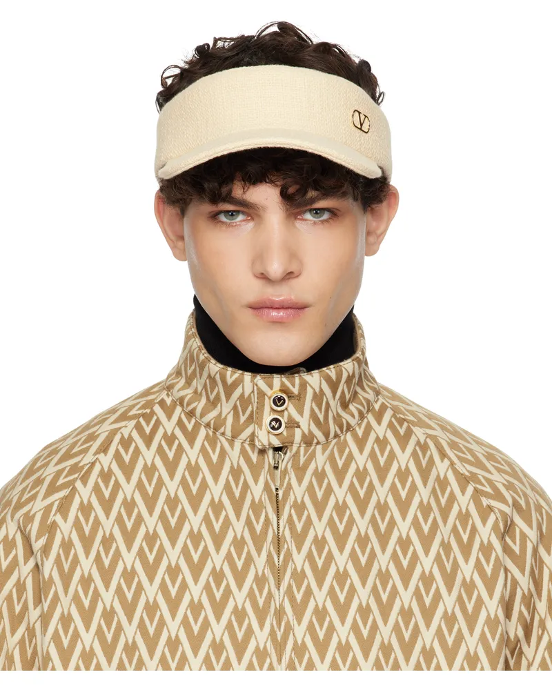 Valentino Garavani Off-White VLogo Signature Visor Cap Yba