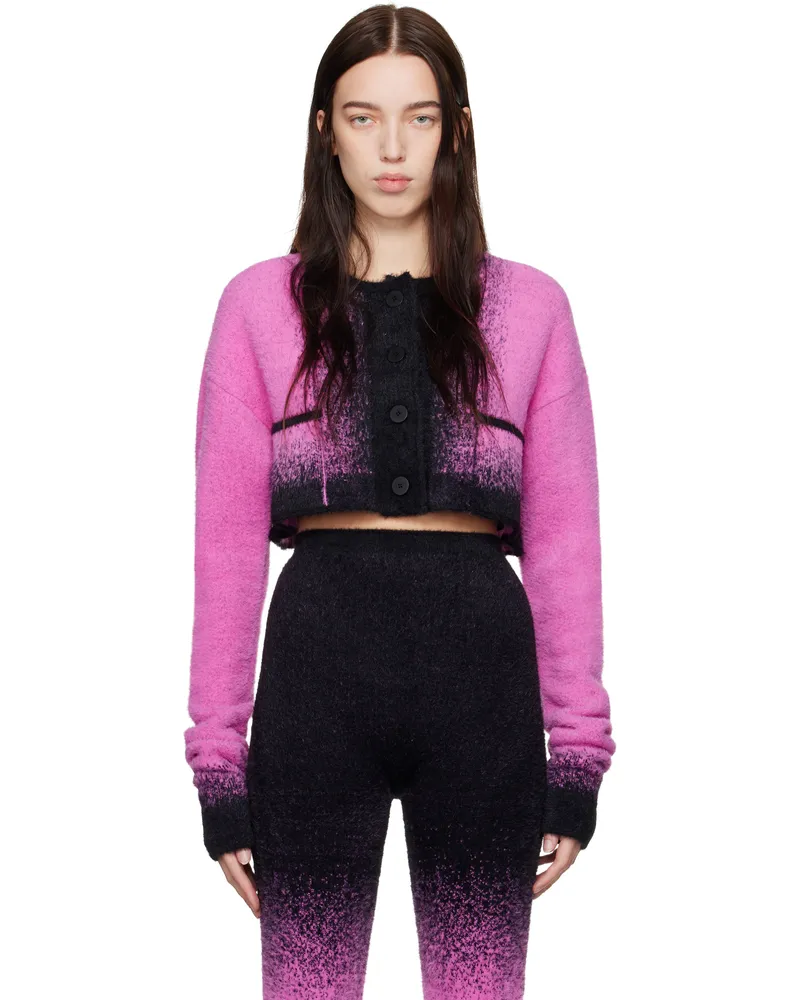 OTTOLINGER Black & Pink Boxy Knit Cardigan Pink