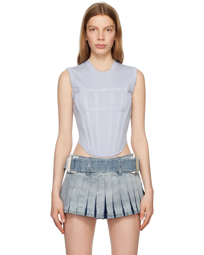 Dion Lee Blue Corset Tank Top Glacier