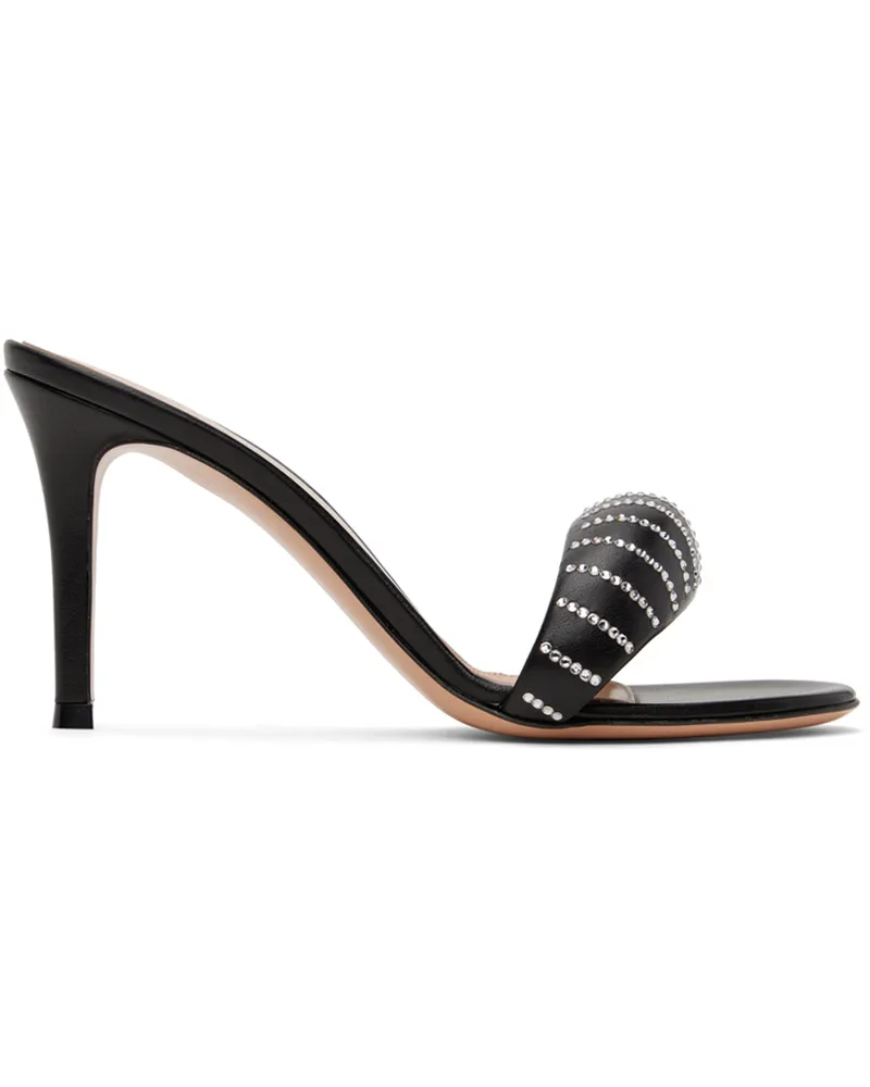 Gianvito Rossi Black Bijoux Crystal Heeled Sandals Black