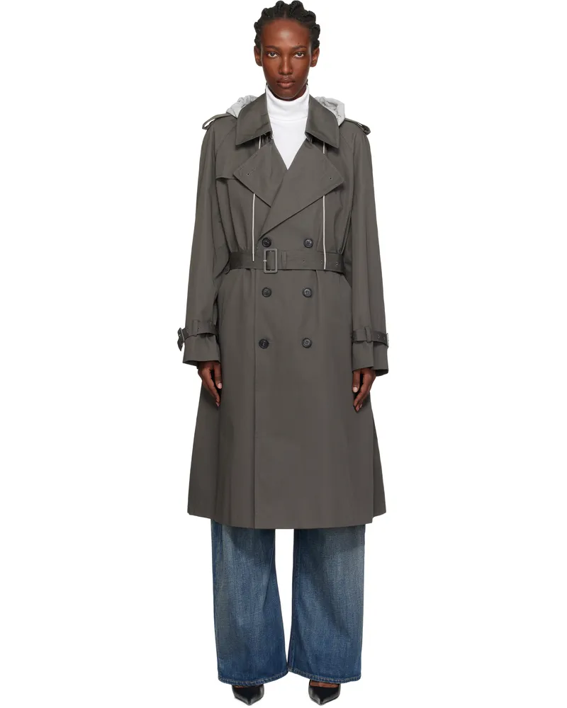 Maison Margiela Gray Cotton Drill Trench Coat 860