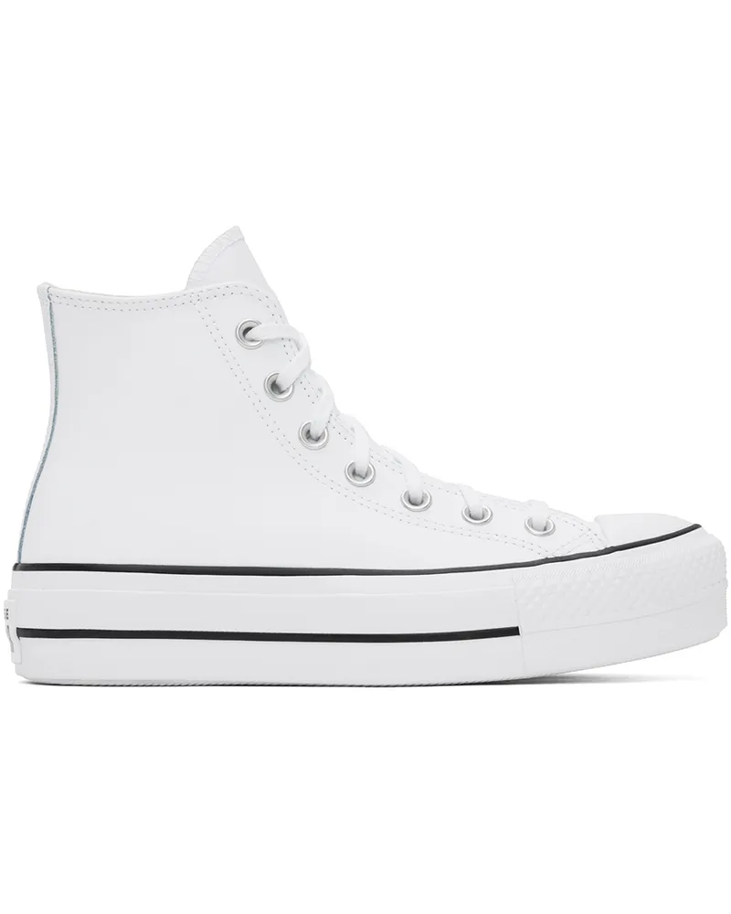 Converse White Chuck Taylor All Star Lift Leather High Sneakers White
