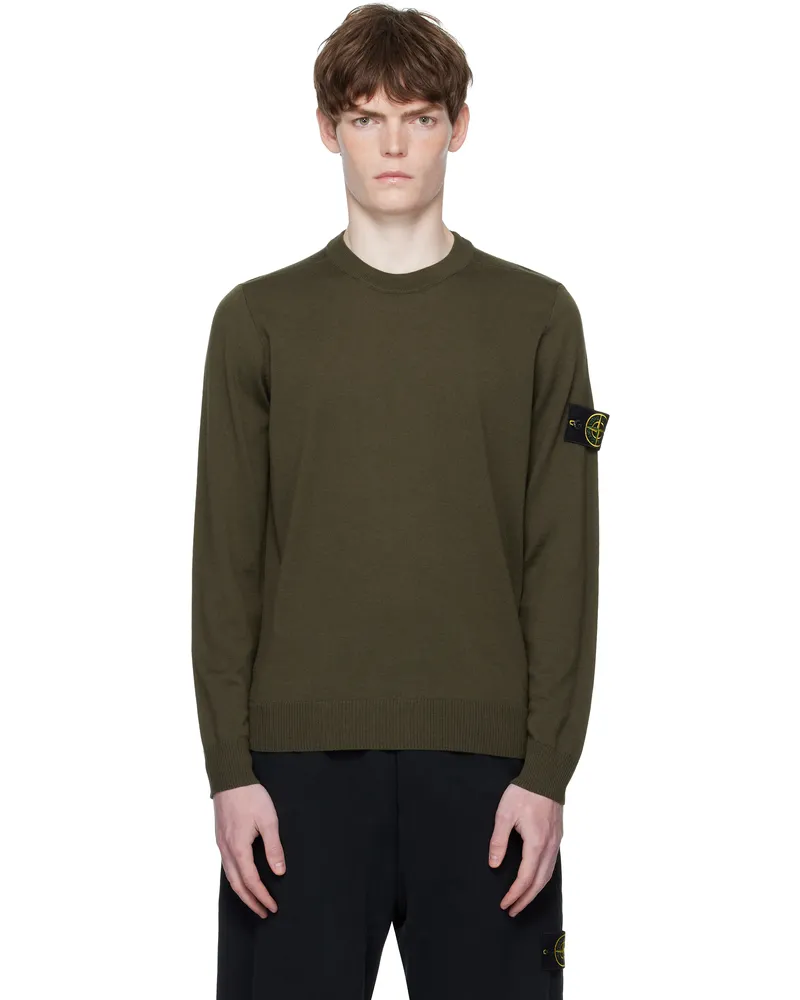 Stone Island Khaki 5100071 Light RWS Pure Wool Sweater V0054