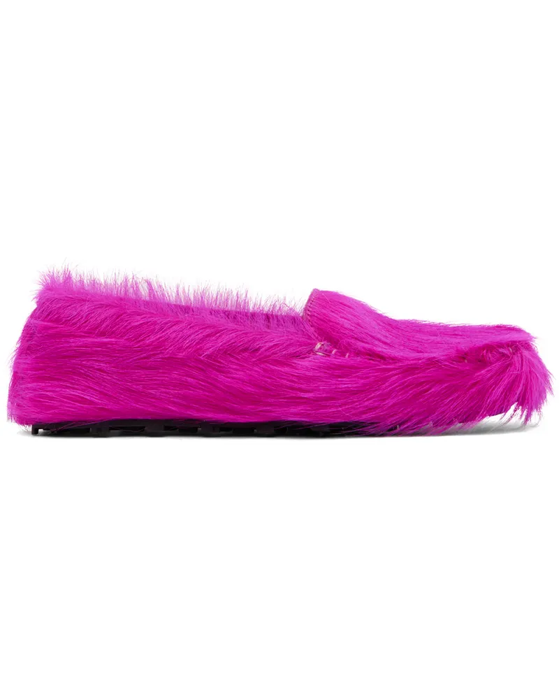 Marni Pink Calf-Hair Moc Loafers 00c57