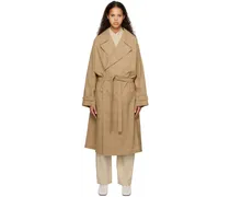 Beige Double-Breasted Trench Coat