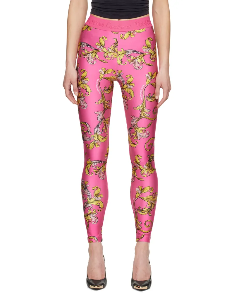 Versace Jeans Pink Outline Barocco Leggings E494
