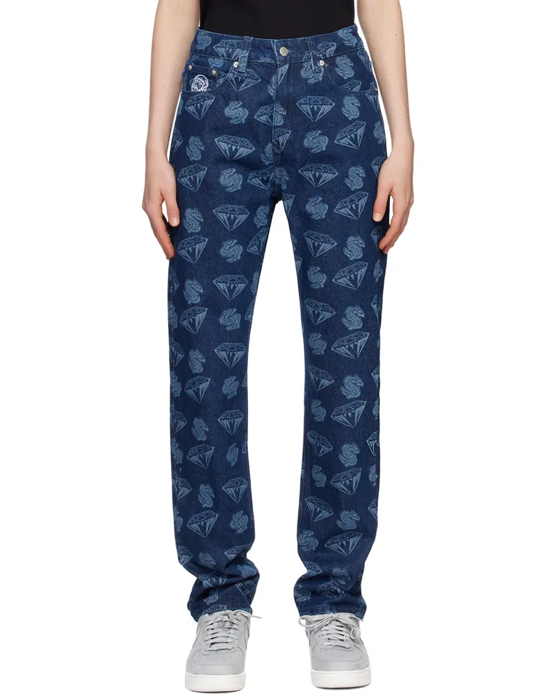 Billionaire Boys Club Blue 'Diamond & Dollars' Jeans Indigo