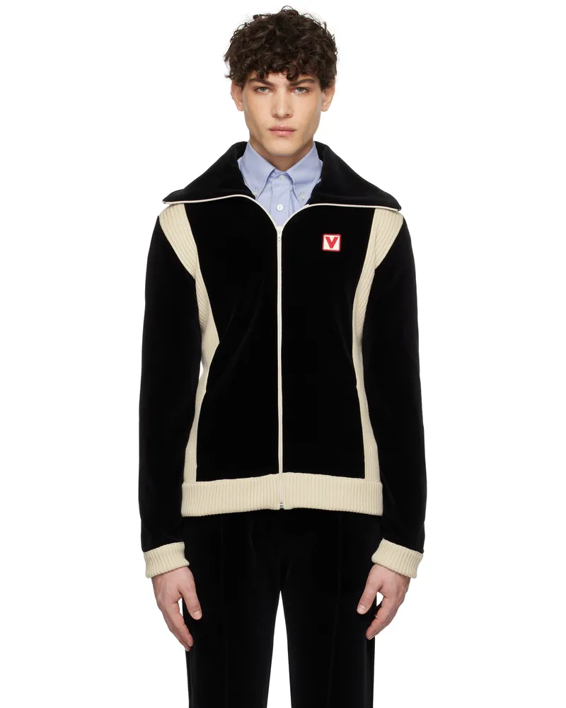 Valentino Garavani Black 'Chez Valentino' Turtleneck Jacket 0no