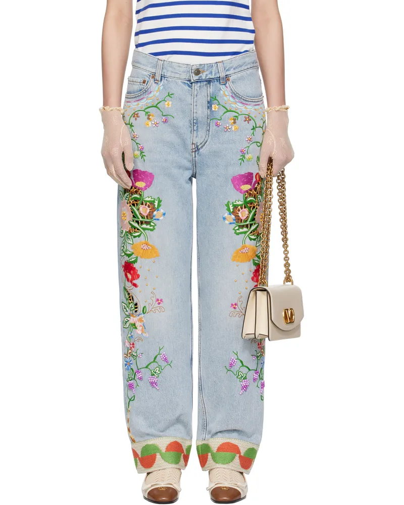 Valentino Garavani Blue Embroidered Jeans 508