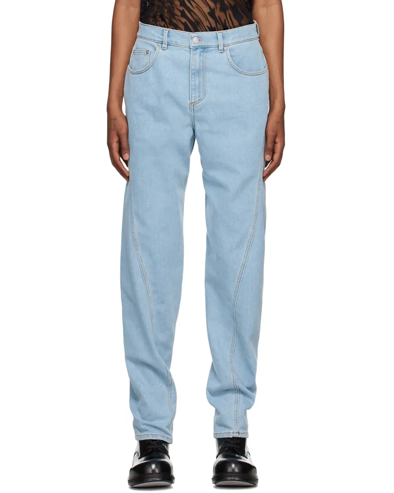 Thierry Mugler Blue Twisted Seam Jeans Light