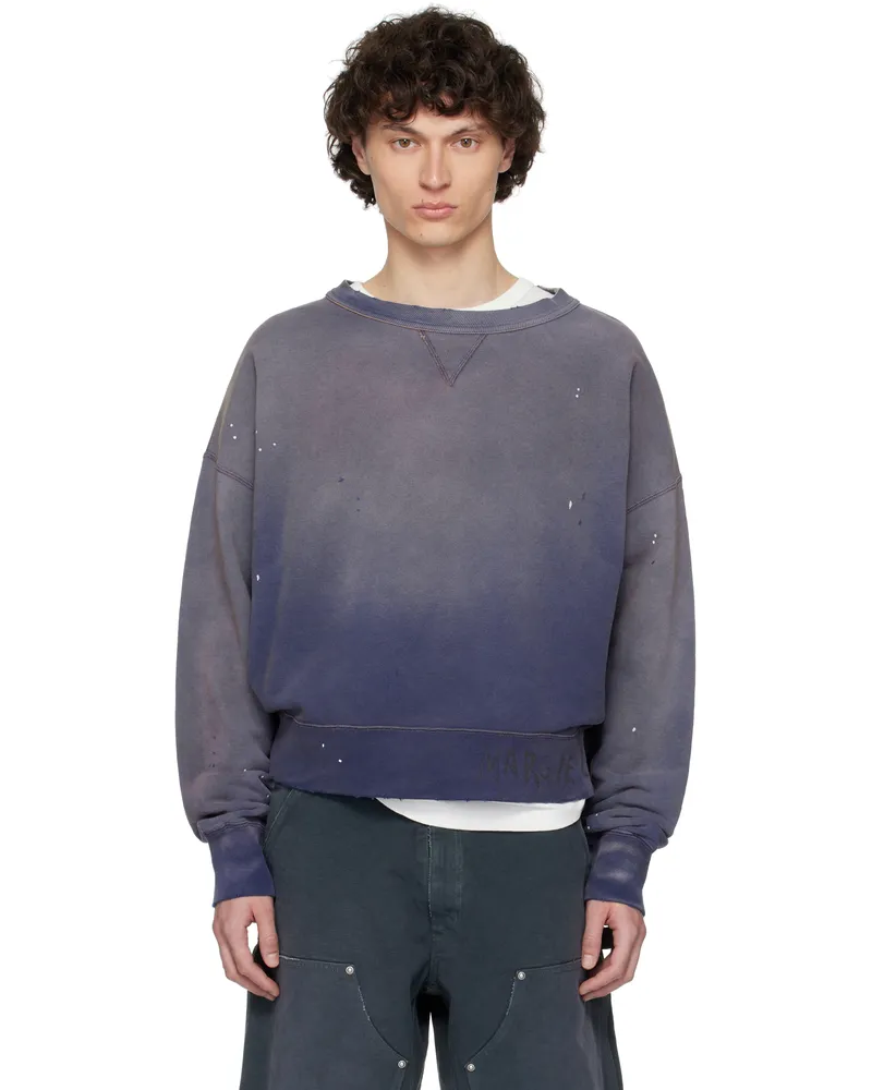 Maison Margiela Blue Graffiti Logo Sweatshirt 466