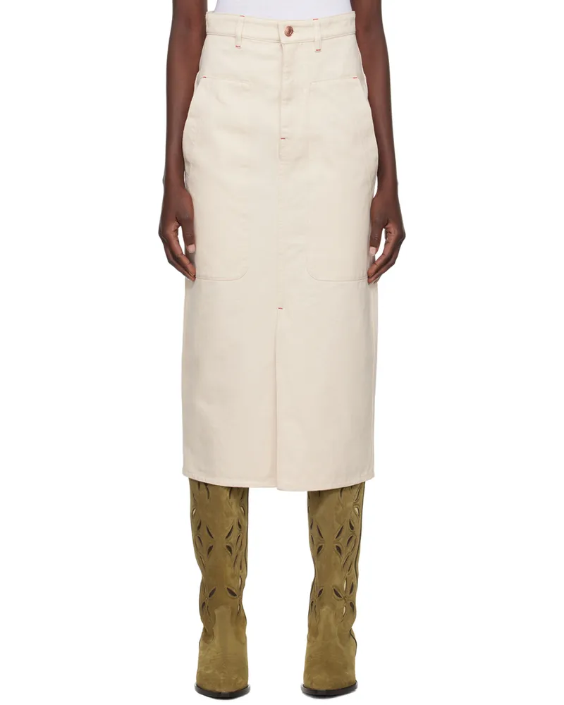 Étoile Isabel Marant Beige Flozia Midi Skirt 23ec