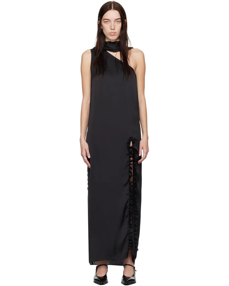 Kika Vargas SSENSE Exclusive Black Aretha Maxi Dress Black