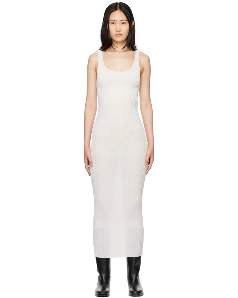 Subtle Le Nguyen White Plissé Tank Maxi Dress White