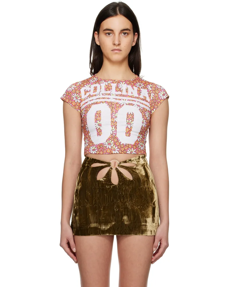 Collina Strada Pink Hi-Liter Floral T-Shirt Hi-liter
