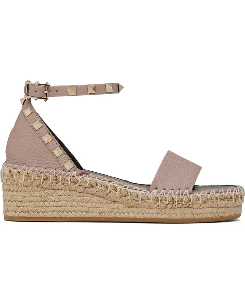Valentino Garavani Taupe Double Rockstud Sandals P98