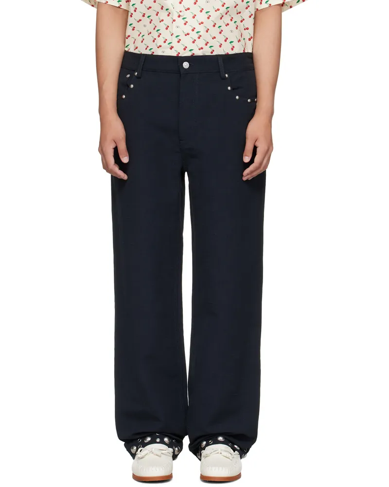 Valentino Garavani Black Studded Trousers Fa8