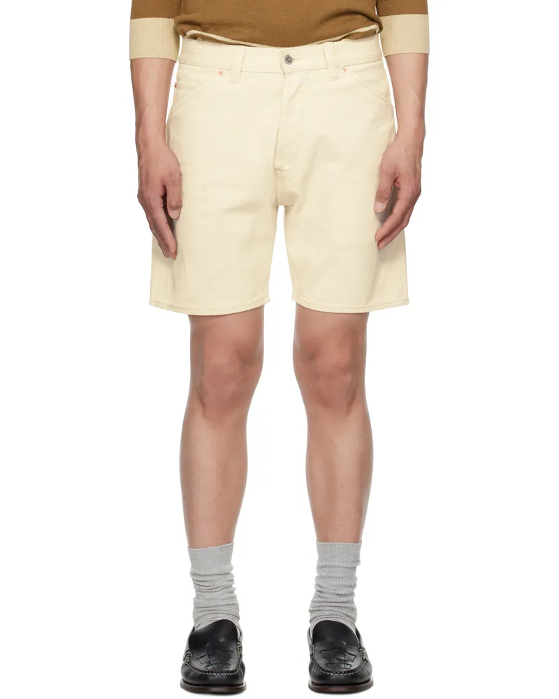 Drake's Off-White 5-Pocket Selvedge Denim Shorts 050