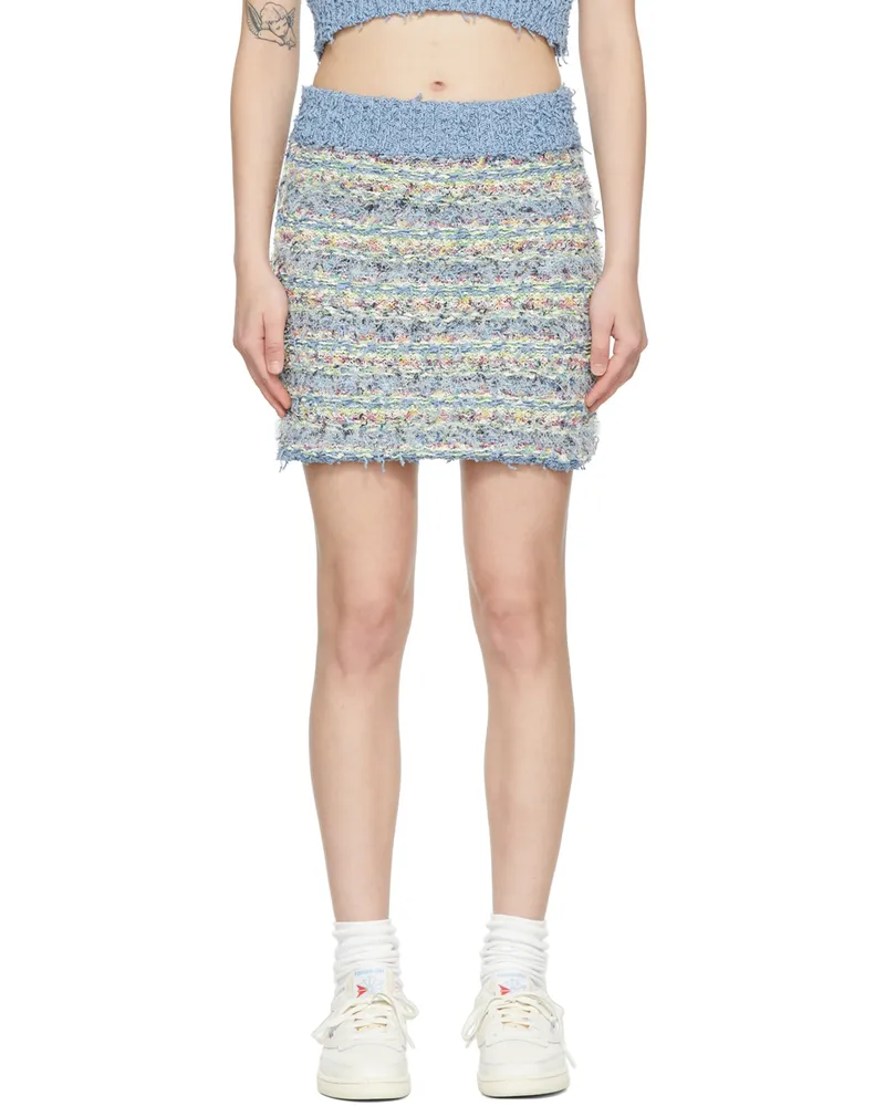 SJYP Blue Cotton Mini Skirt Grey