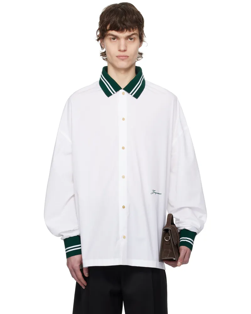 Jacquemus White La Croisière 'The Baseball long-sleeve' Shirt 100