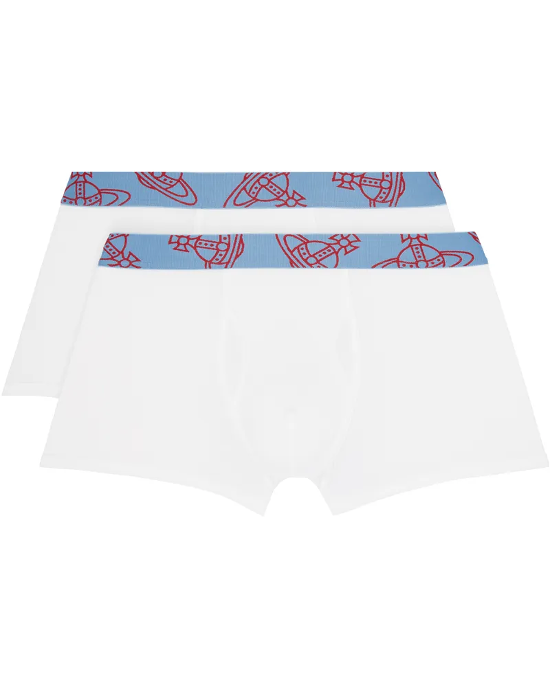Vivienne Westwood Two-Pack White & Blue Band Boxer Briefs Ss24-a401