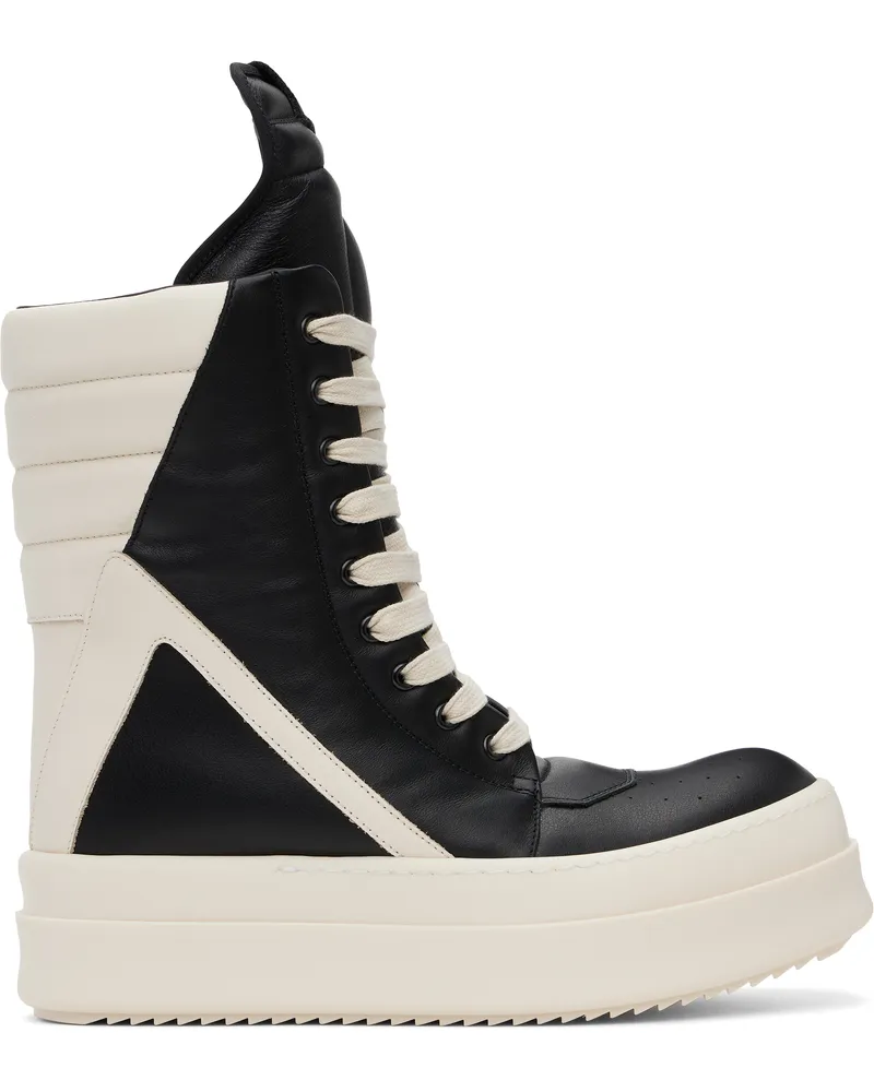 Rick Owens Black & Off-White Hollywood Mega Geobasket Sneakers 911
