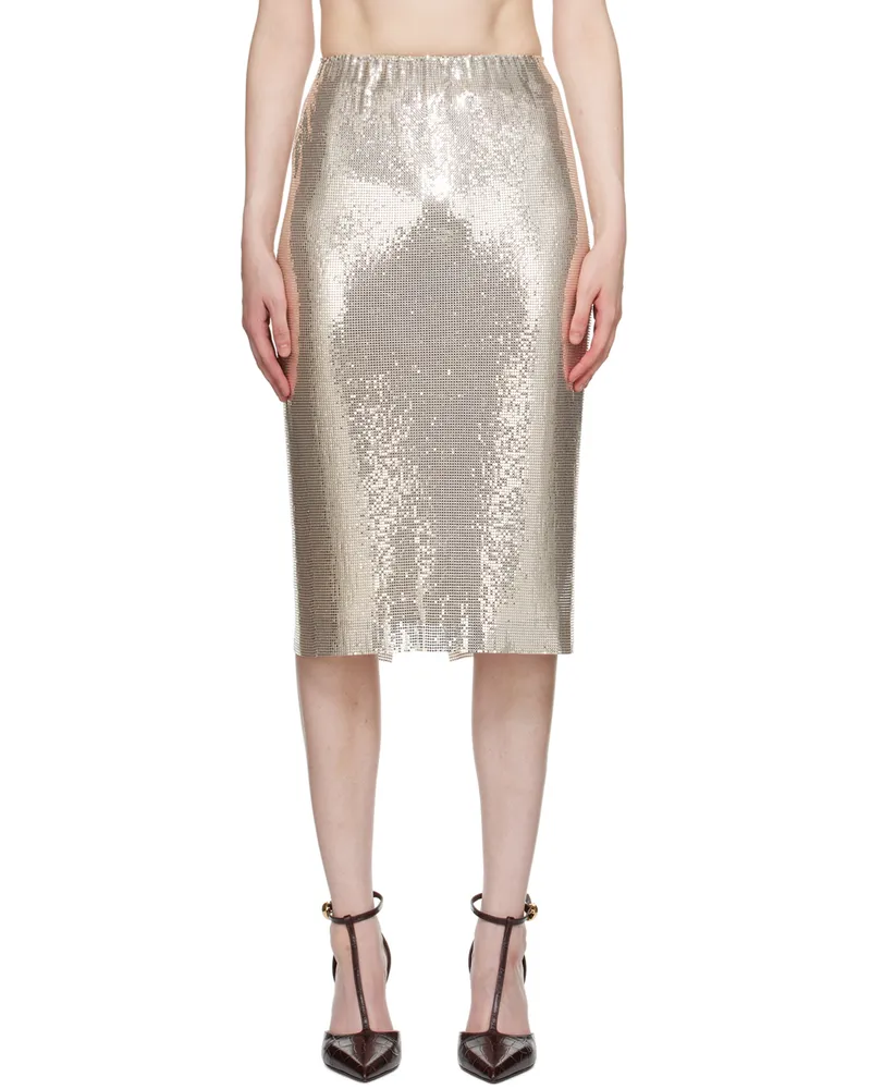 SPORTMAX Gold Cariddi Midi Skirt Antique