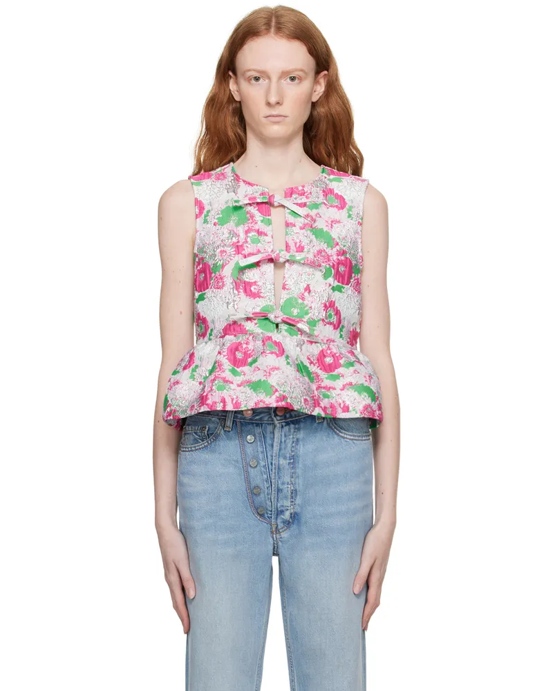 Ganni Silver Bow Blouse 393