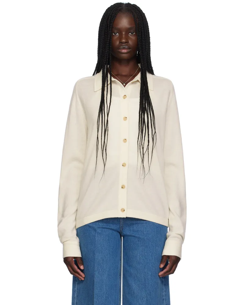 Totême Off-White Raglan-Sleeve Cardigan 187