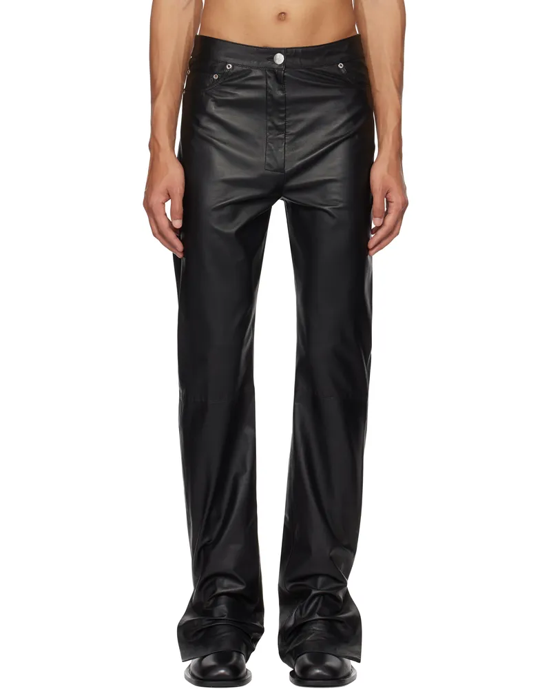 Ludovic de Saint Sernin Black Alistair Leather Pants Black