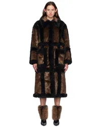 STAND Brown & Black Hayden Faux-Fur Coat Light