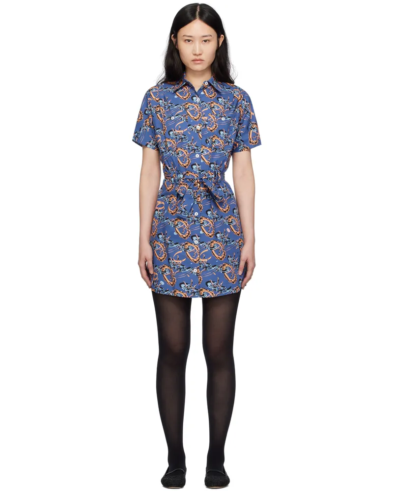 A.P.C. Blue Brain Dead Edition Suzanne Minidress Iaa