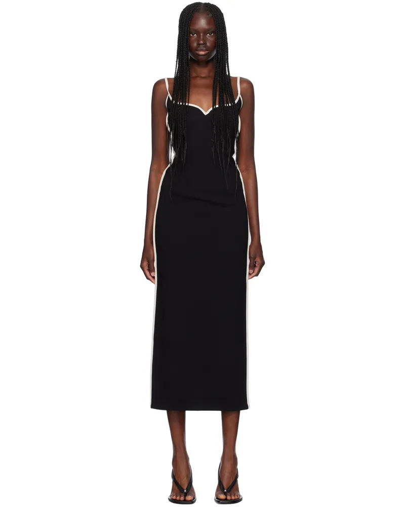 Paris Georgia Black Heart Midi Dress Black