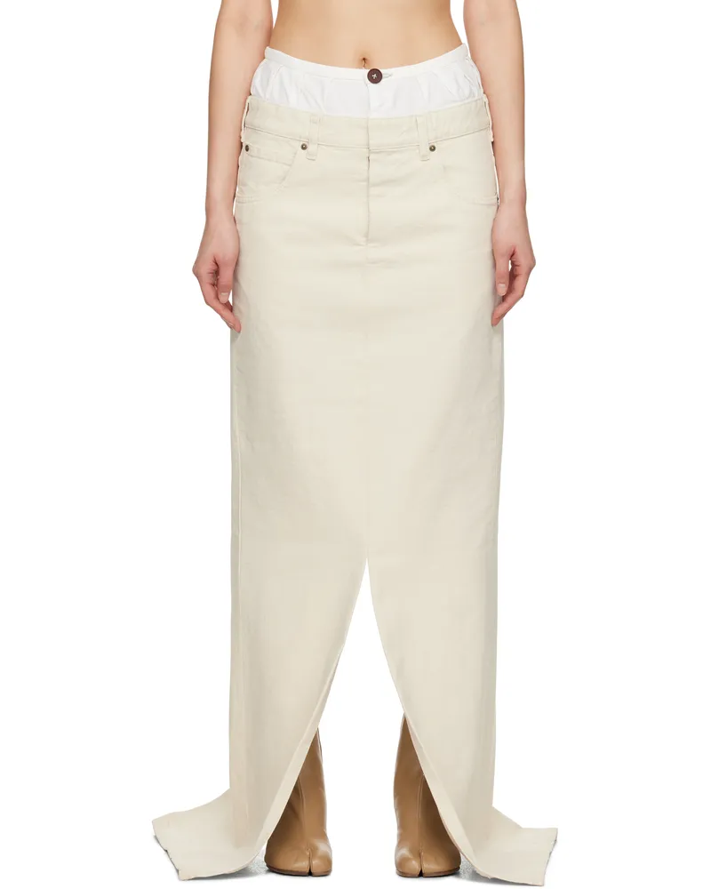 Maison Margiela Beige 'Anonymity Of The Lining' Denim Maxi Skirt 103