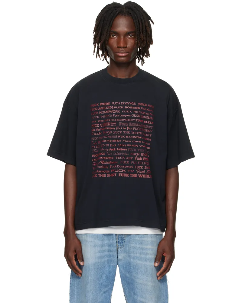VETEMENTS Black 'Fuck' Regular T-shirt Washed