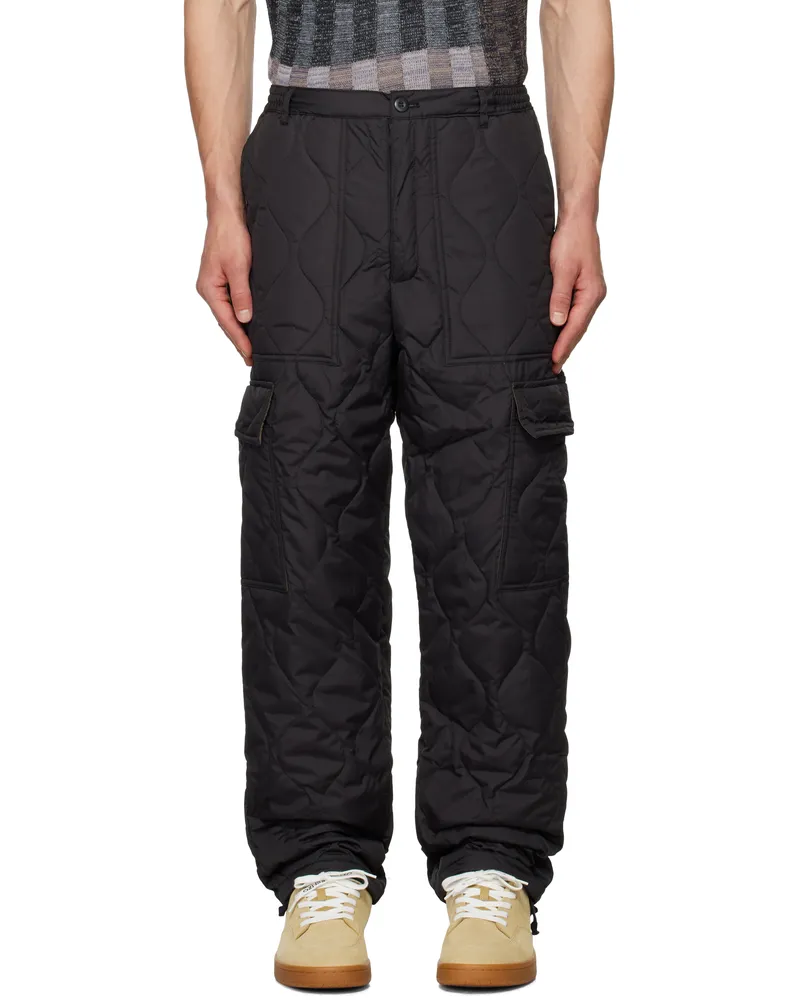 TAION Black Military Down Cargo Pants Black
