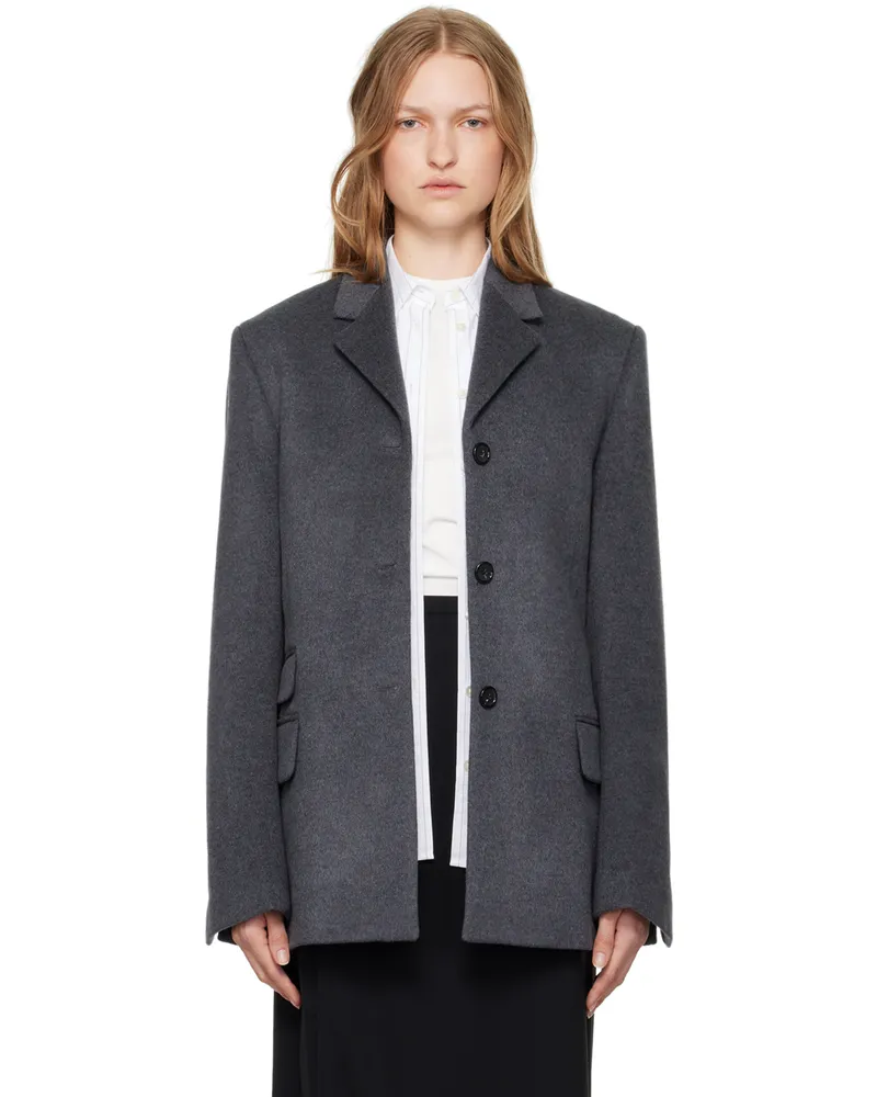 Totême Gray Straight Blazer Grey