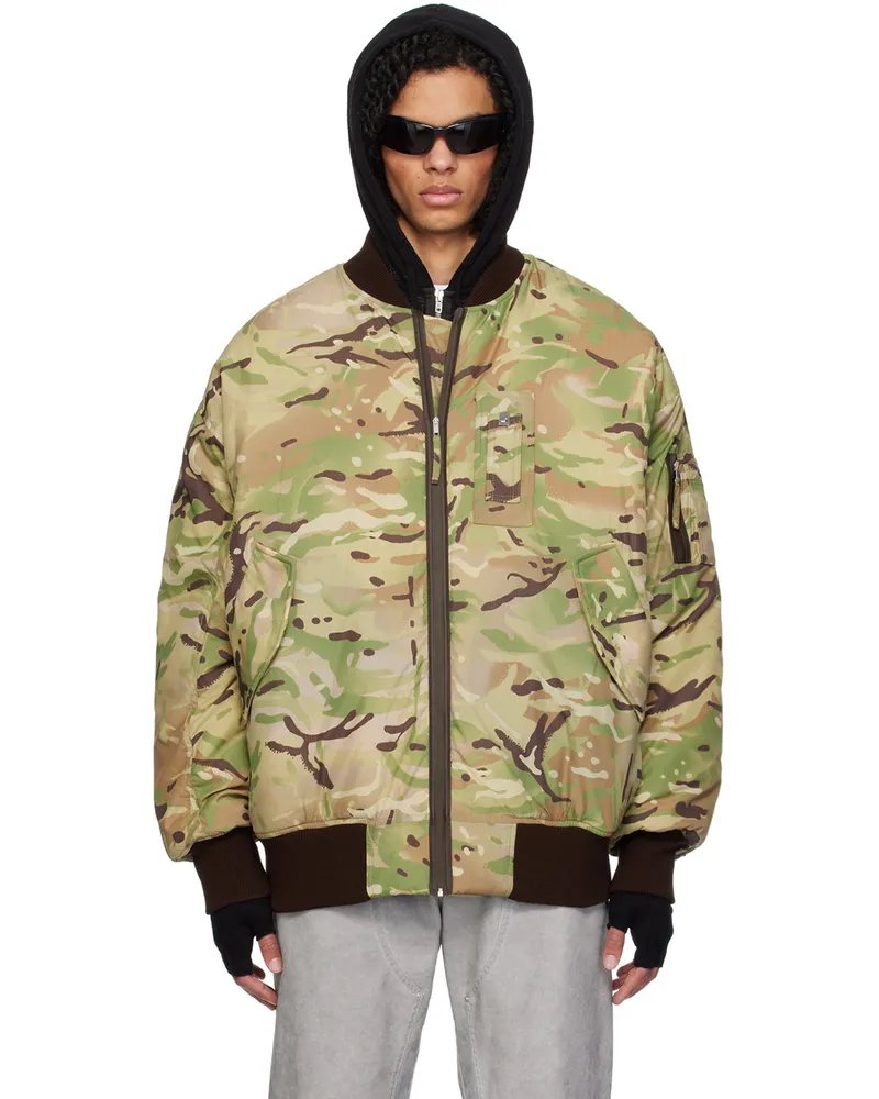1017 ALYX 9SM Green Oversized Camo Bomber Jacket Camo