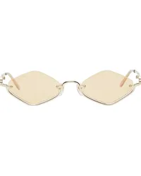 Gucci Gold Geometric Sunglasses Gold-gold-yellow