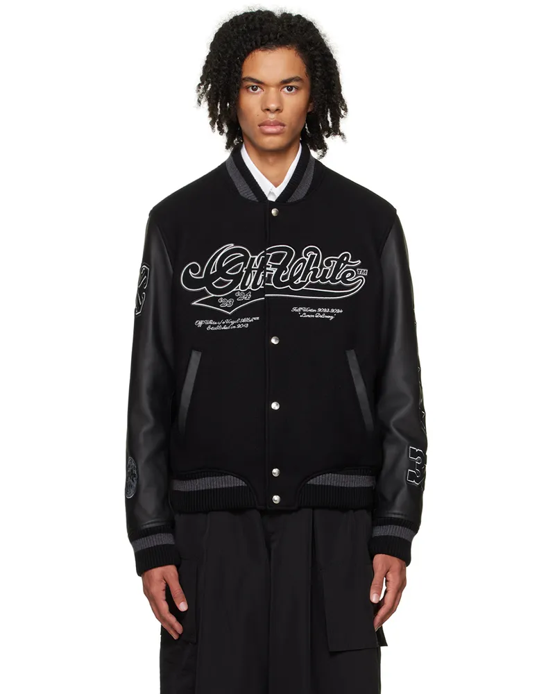 OFF-WHITE Black Tyre Moon Bomber Jacket Black
