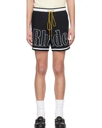 RHUDE Black Striped Swim Shorts Black