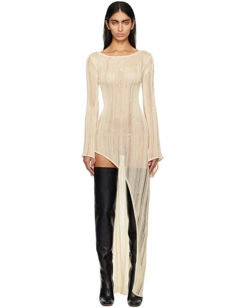 Aya Muse Off-White Myda Midi Dress Buttercream