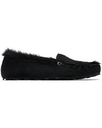 Marni Black Calf-Hair Moc Loafers 00nblack