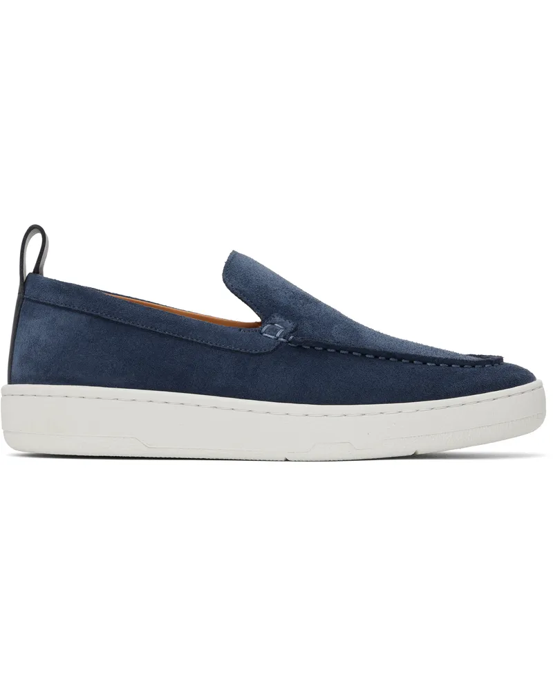 Lanvin Navy Cruiser Suede Sneakers Navy