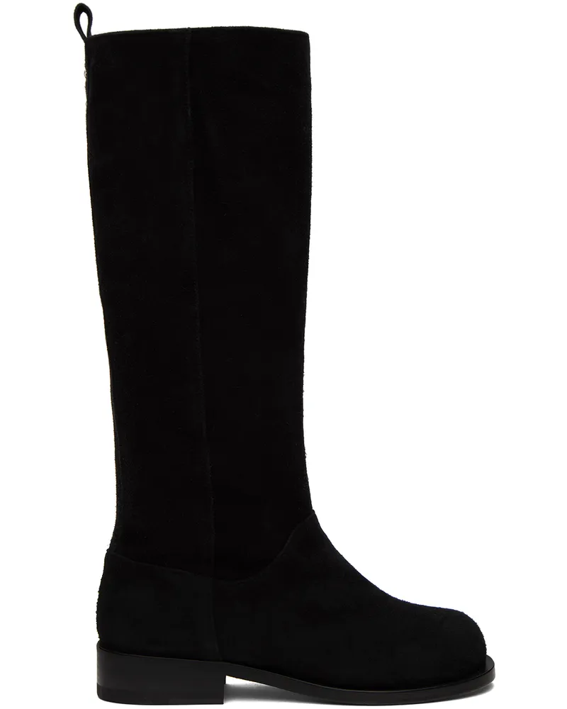 Youth Black Suede Knee-High Boots Black